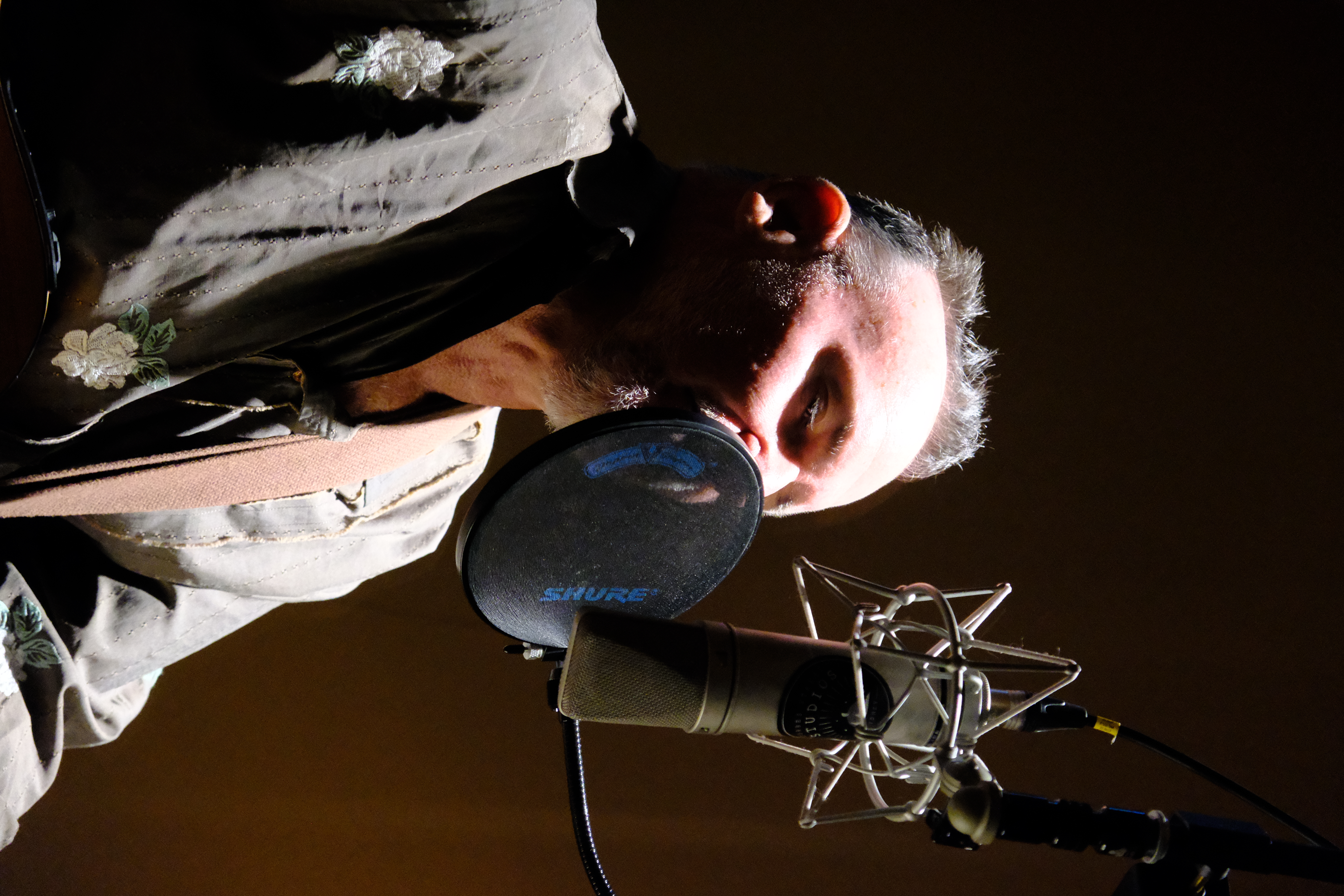 Andrew Barker recording vocals